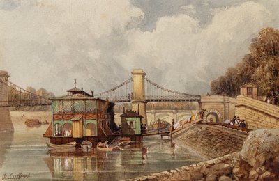 Vid Bateau-Lavoir nära den gamla Pont des Invalides av Albert Cutbert