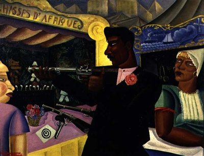 African Shooting, ca 1928 (olja ombord) av Albert Droesbeke