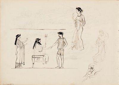 Antika mans- och kvinnofigurer av Albert Edelfelt