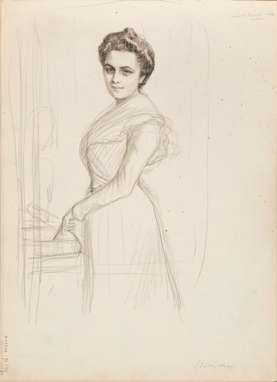 Camille Vallery-Radot, skiss till porträtt av Albert Edelfelt