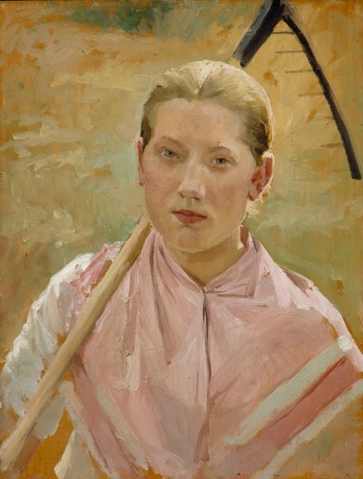 Flicka med en kratta, studie till Augusti av Albert Edelfelt