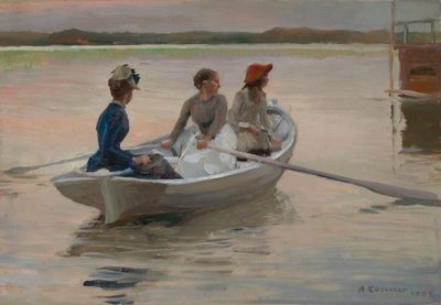 Flickor i en roddbåt (Sommar i skärgården) av Albert Edelfelt