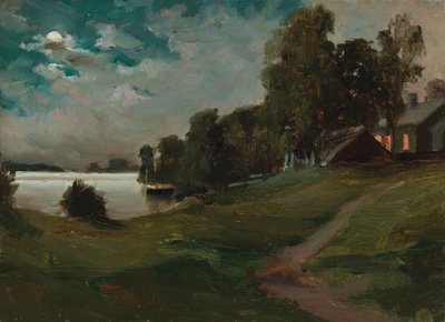 Haikko Villa i månskenet av Albert Edelfelt