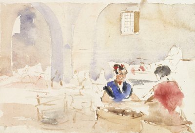 Interiör från Spanien (tobaksfabrik i Sevilla) av Albert Edelfelt