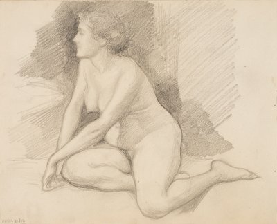 Sitter naken av Albert Edelfelt