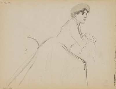 Sittande kvinna, profil av Albert Edelfelt