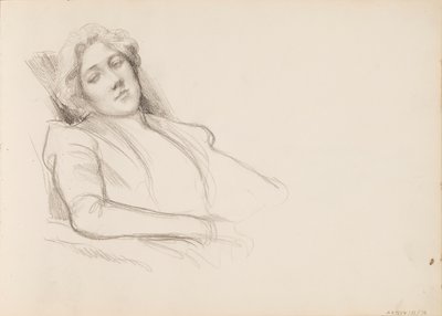Sittande kvinna, halvkroppsfilm av Albert Edelfelt
