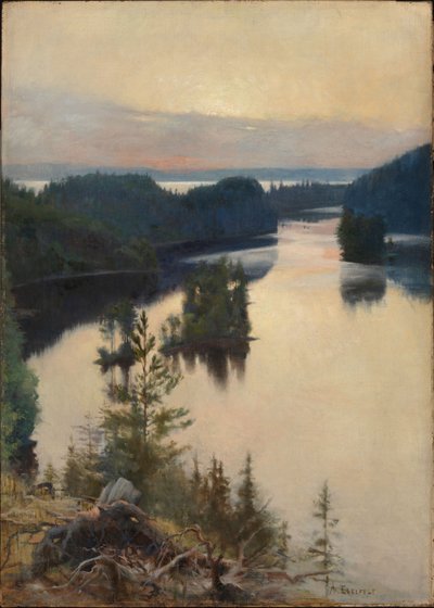 Kaukolaåsen vid solnedgång av Albert Edelfelt