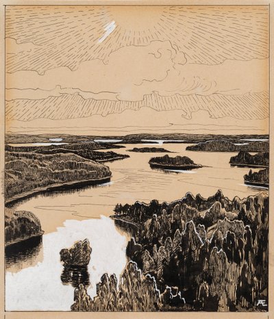 Saimasjön ur dikten Den femte juli av Albert Edelfelt