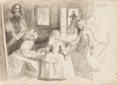 Las Meninas, skiss efter Diego Velázquez av Albert Edelfelt