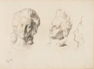 Masker, skiss / 1700-tal (Rokokoo), skiss av Albert Edelfelt