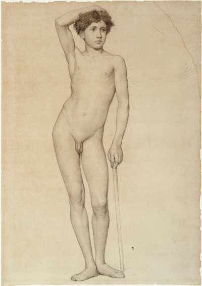 Naken manlig modell, akademistudie av Albert Edelfelt