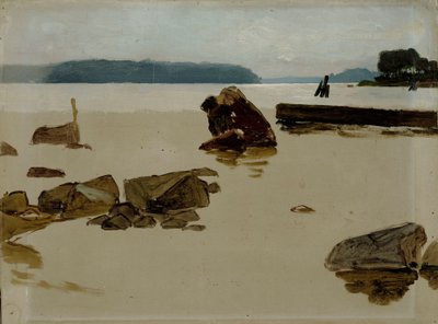 Öppet hav utanför Haikko, studie till ”Pojkar som leker på stranden” av Albert Edelfelt