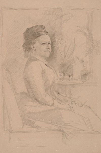 Porträttstudie av kommerserådinnan Sinebrychoff av Albert Edelfelt
