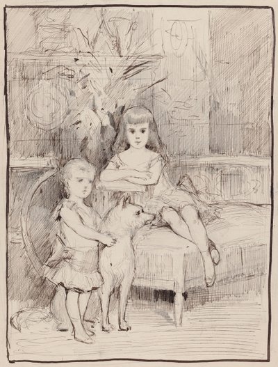 Porträttstudie för Michail och Xenia, tsar Alexander III:s barn av Albert Edelfelt