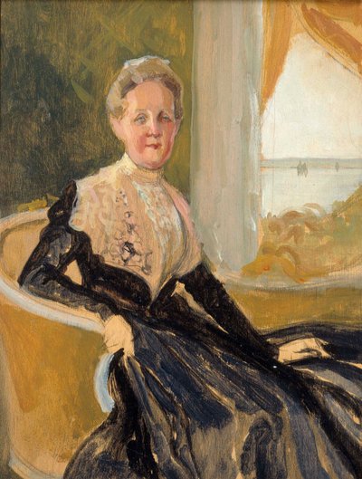 Porträtt av grevinnan Elisabeth Wachtmaister, kompositionsskiss av Albert Edelfelt
