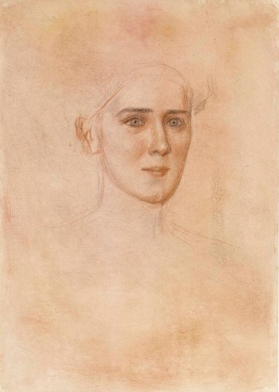 Porträtt av en kvinna, ansikte av Albert Edelfelt