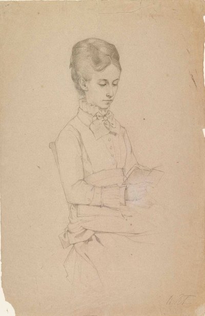 Porträtt av en läsande kvinna av Albert Edelfelt
