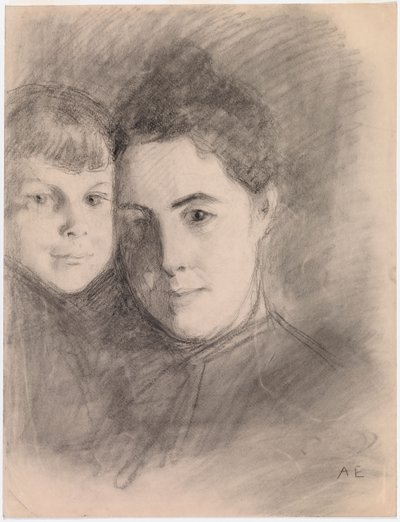 Porträtt av konstnärens hustru och son av Albert Edelfelt