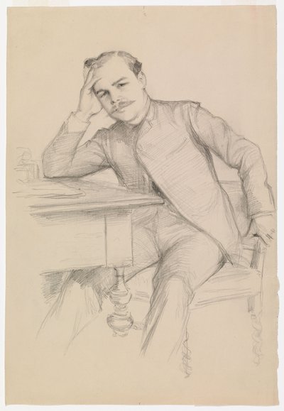 Porträtt av författaren René Vallery-Radot, skiss av Albert Edelfelt
