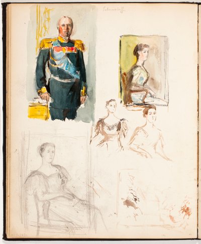 Porträttskisser av Albert Edelfelt