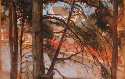 Porvoo sett från Näsinmäki-kullen av Albert Edelfelt