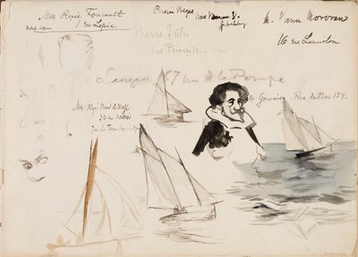 Segelbåtar och karaktärer av Albert Edelfelt