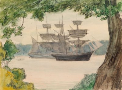 Segelbåtar i landskapet av Albert Edelfelt