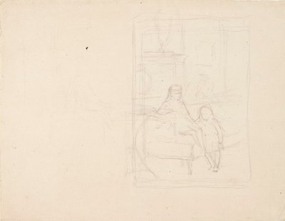 Skiss av Michael och Xenia, barn till tsar Alexander III av Albert Edelfelt