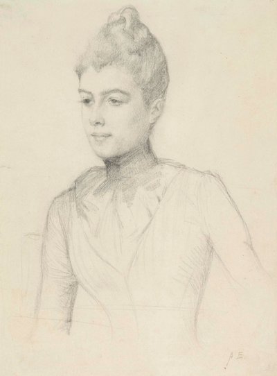 Studie till porträttet av Elisabeth Marti, född Grosjean; kvinnobyst av Albert Edelfelt