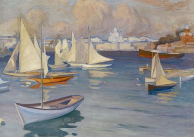 Nyländska Jaktklubbens hamn i Helsingfors av Albert Edelfelt