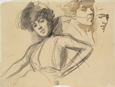 Tre studier för ett porträtt av Albert Edelfelt