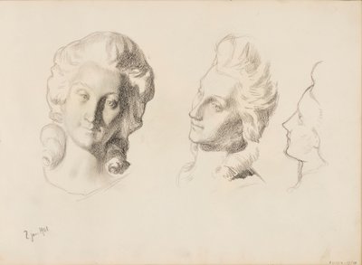 Masker, skiss / 1700-tal (Rokokoo), skiss av Albert Edelfelt