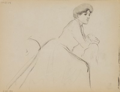 Sittande kvinna, profil av Albert Edelfelt