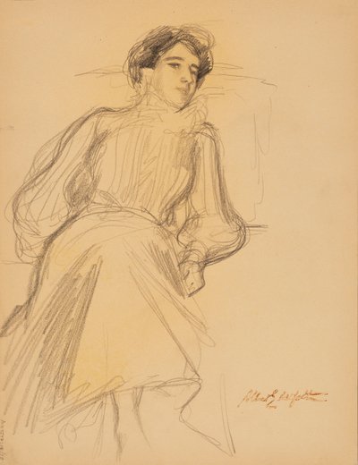 Sittande kvinna av Albert Edelfelt