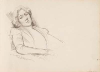 Sittande kvinna, halvkroppsfilm av Albert Edelfelt