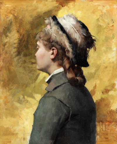 Ung kvinna i grått av Albert Gustaf Aristides Edelfelt
