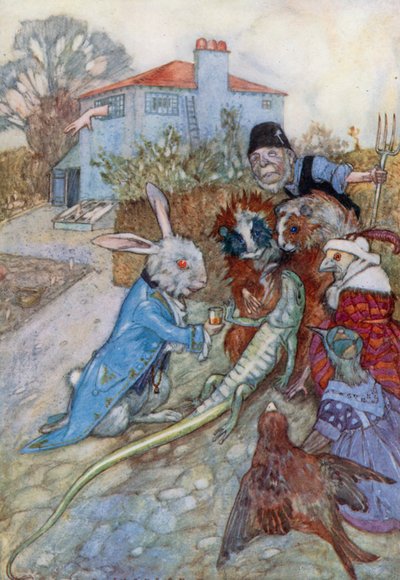 Illustration för Alice i Underlandet (färg litho) av Albert Edward Jackson