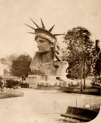 Huvudet Frihetsgudinnan visades i Paris 1883 av Albert Fernique