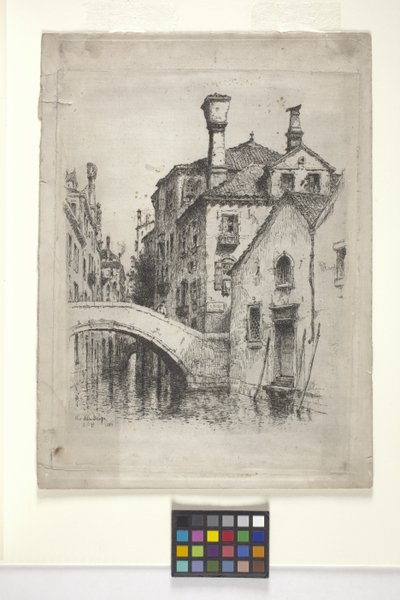 Rio Della Senza, Venice (エッチング) スウェーデン av Albert Fitch Bellows