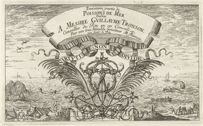Seascape genom prydnadsvapen Fiskar och andra havsdjur - saltvatten tredje serie (serietitel) Poissons de mer (serietitel på objekt) av Albert Flamen