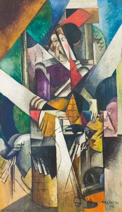 Kvinna med djur (Madame Raymond Duchamp-Villon) av Albert Gleizes