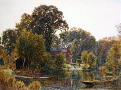 Aspträd på hösten av Albert Goodwin