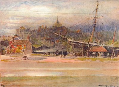 Båtbyggarvarvet, Rye, 1910 av Albert Goodwin