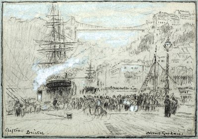 Clifton, Bristol (bläck, krita och bodycolour) av Albert Goodwin