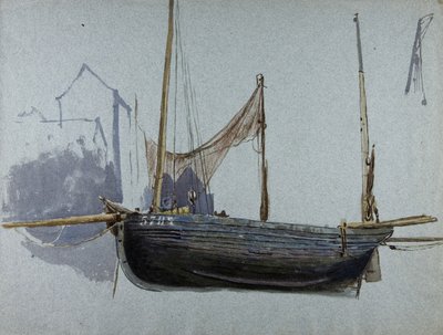 Fiskebåt 57BX (akvarell och kroppsfärg på tonat papper) av Albert Goodwin