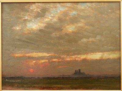 Lincoln-katedralen vid solnedgången, 1912 av Albert Goodwin