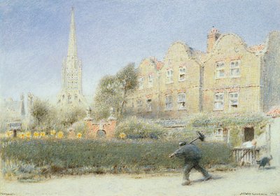 Norwich and the Chimney Sweep, 1923 (wc på papper) av Albert Goodwin