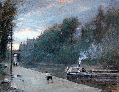 The Canal, Chichester (penna och bläck med akvarell och kroppsfärg på papper) av Albert Goodwin