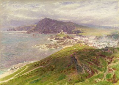 Kusten vid Ilfracombe, North Devon (penna och akvarell) av Albert Goodwin